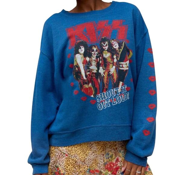 DAYDREAMER KISS Shout It Out Loud Oversized Crewneck Sz XL New w/ Tag MSRP $143 - Picture 1 of 10